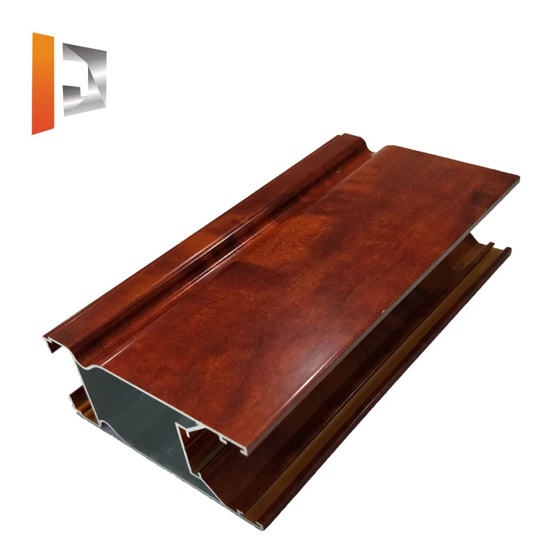 Wood-Grain Powder Coated Aluminum Extrusion/Extruded Profile for Aluminum Sliding Window and Door